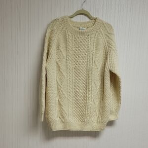 Blarney Woollen Mills Traditional Aran Sweater Men's Cream XXL. Grandpa Ireland